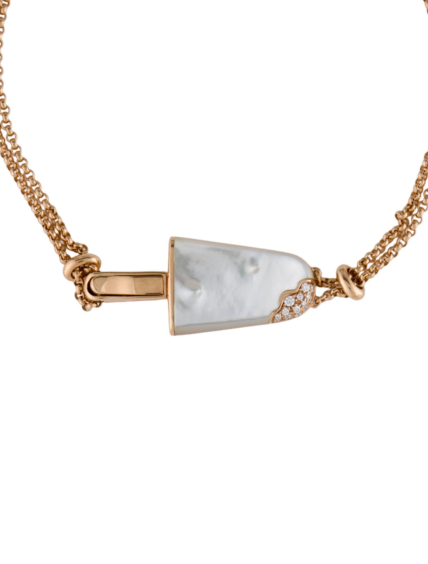 Bvlgari 18K Mother of Pearl & Diamond Gelati Bracelet